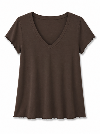 T-shirt Lou - mörkbrun