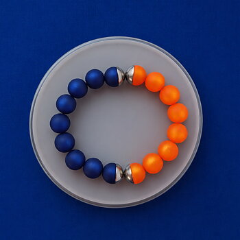 IAMLUND Bridge armband orange/marin stål