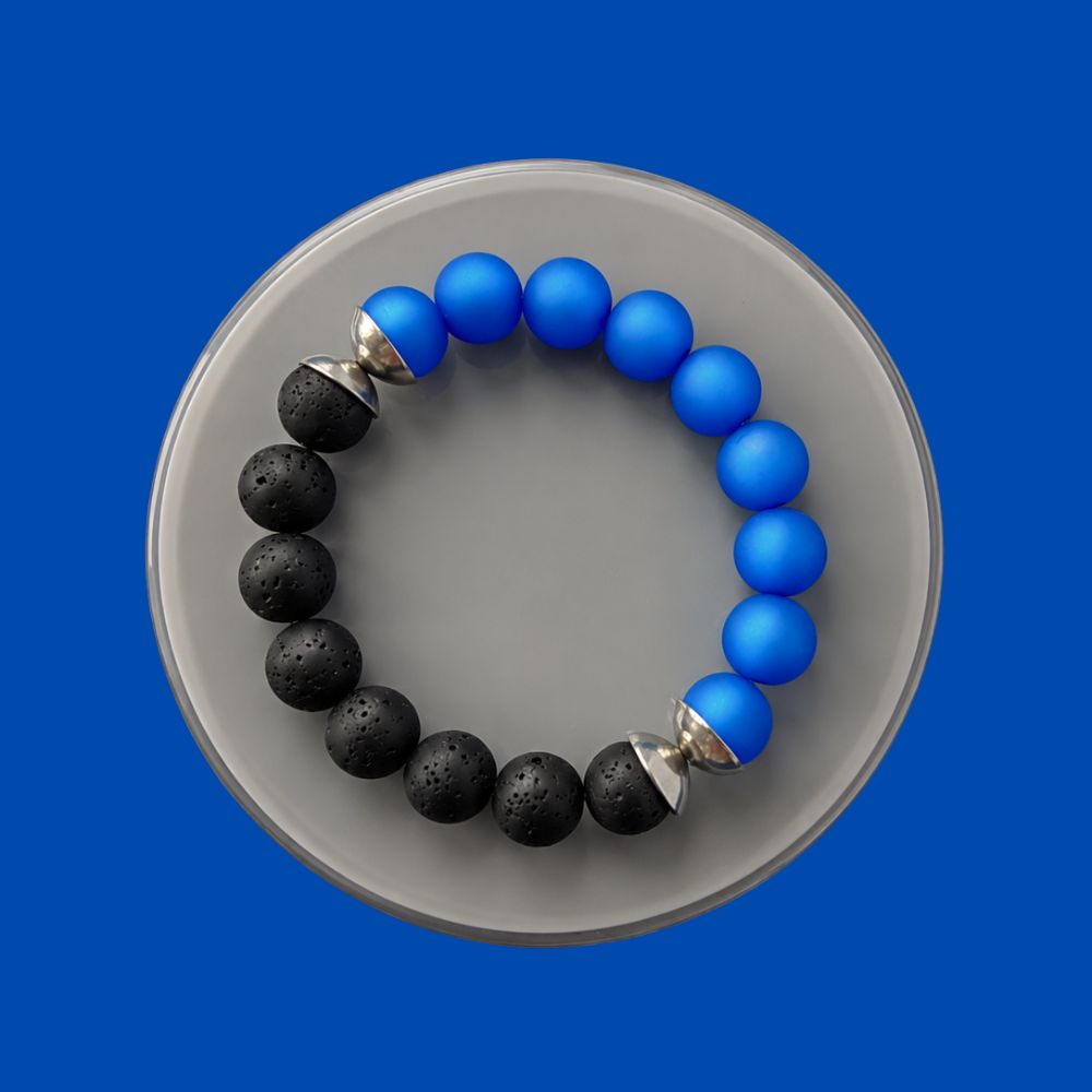 IAMLUND Bridge armband kornblå/svart Gala stål - 2