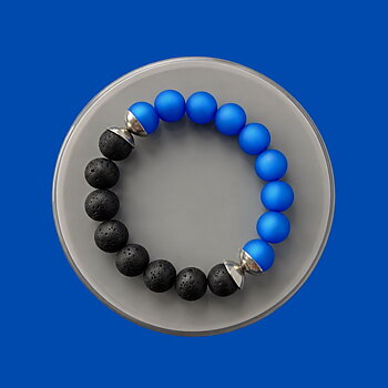 IAMLUND Bridge armband kornblå/svart Gala stål
