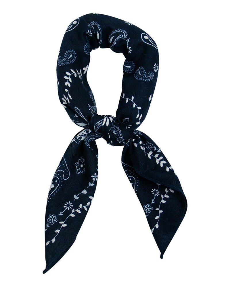 Scarf matt paisleymönstrad marinblå