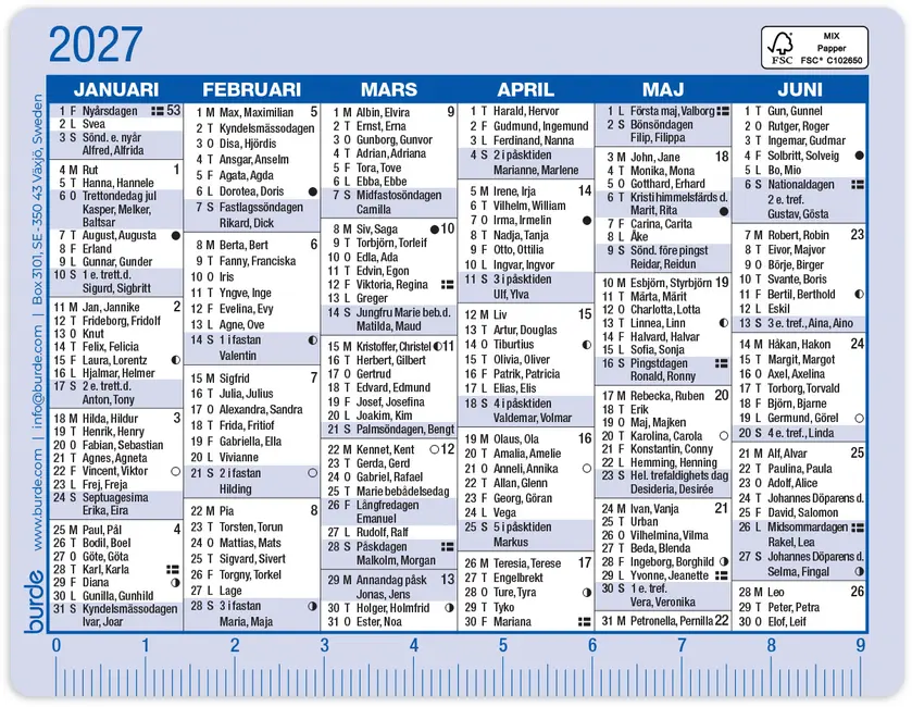 Kalenderkort 2027