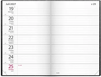Fickagenda 27 svart konstläder