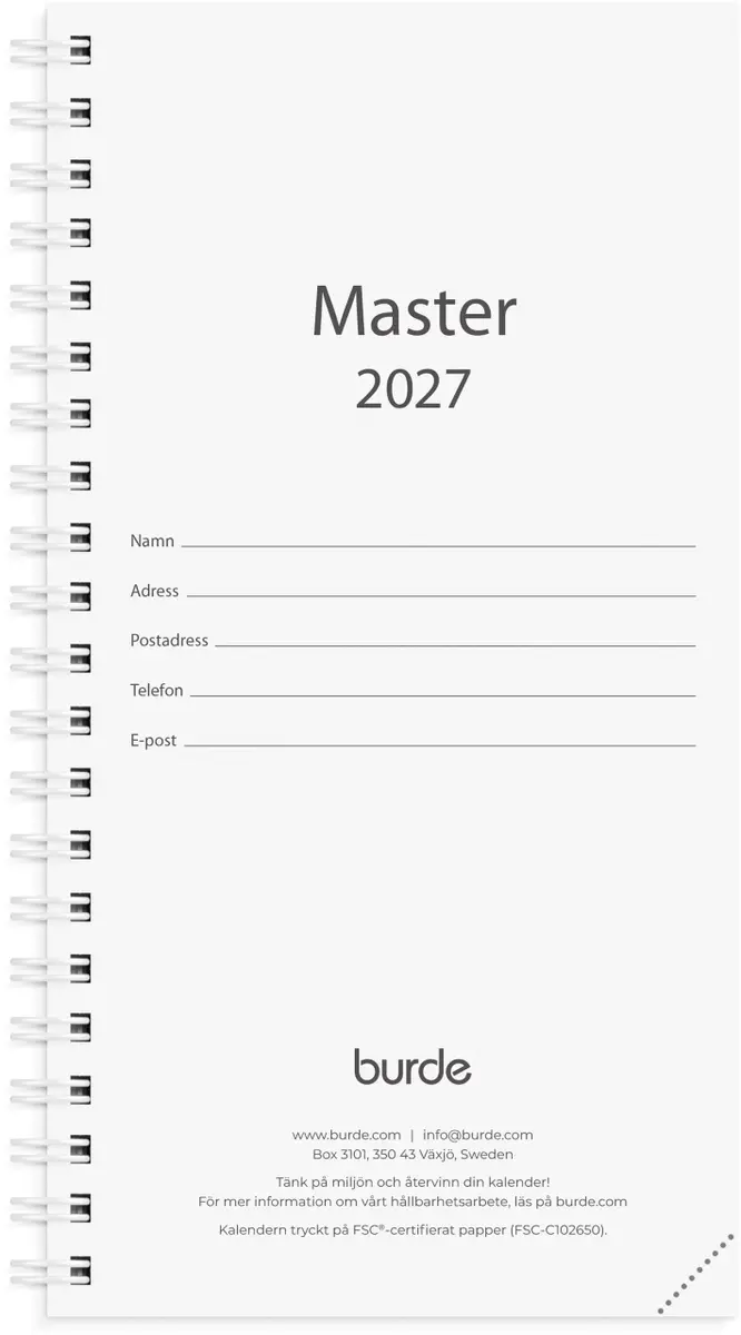 Kalender 2027 Master refill