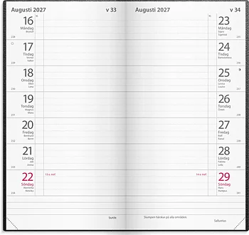 Kalender 27 Plano svart plast