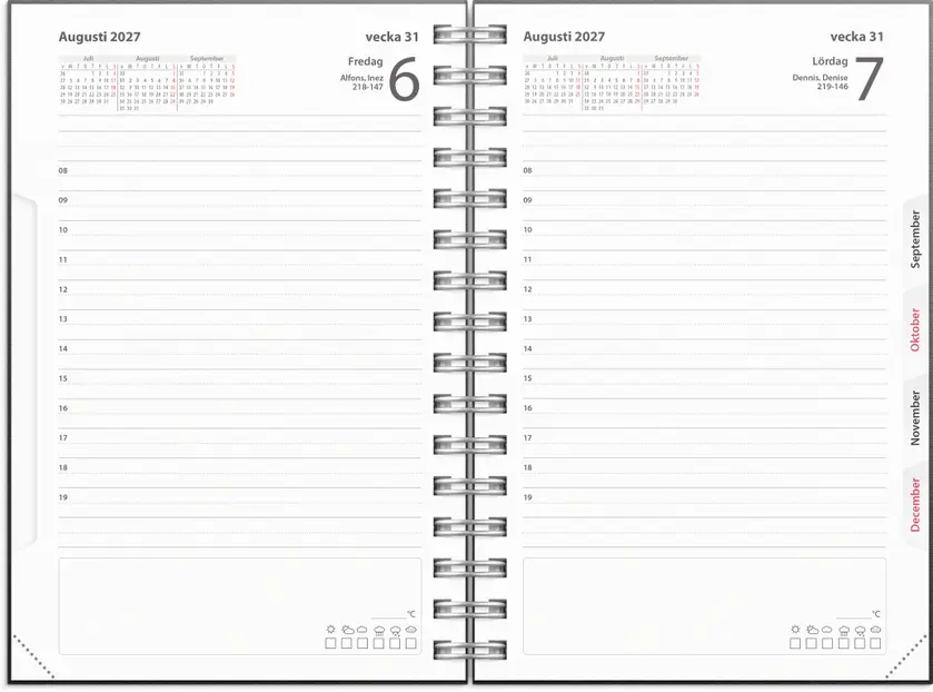 Kalender 2027 Dagbok refill