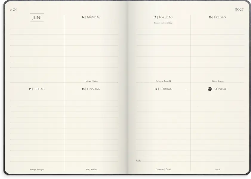Kalender 2027 Weekly Deluxe - 2