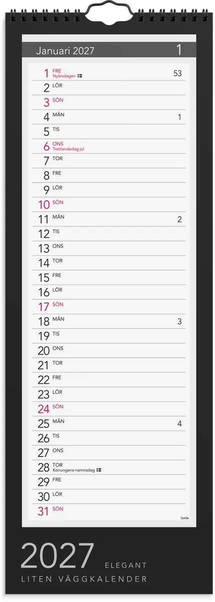 Lilla Väggkalender 27 Elegant