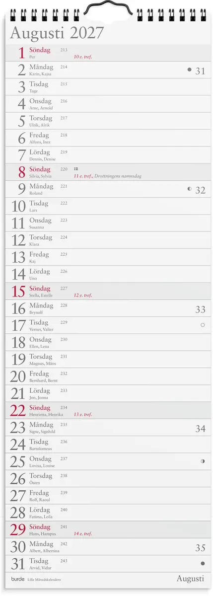 Väggkalender 27 L:a Månadskal