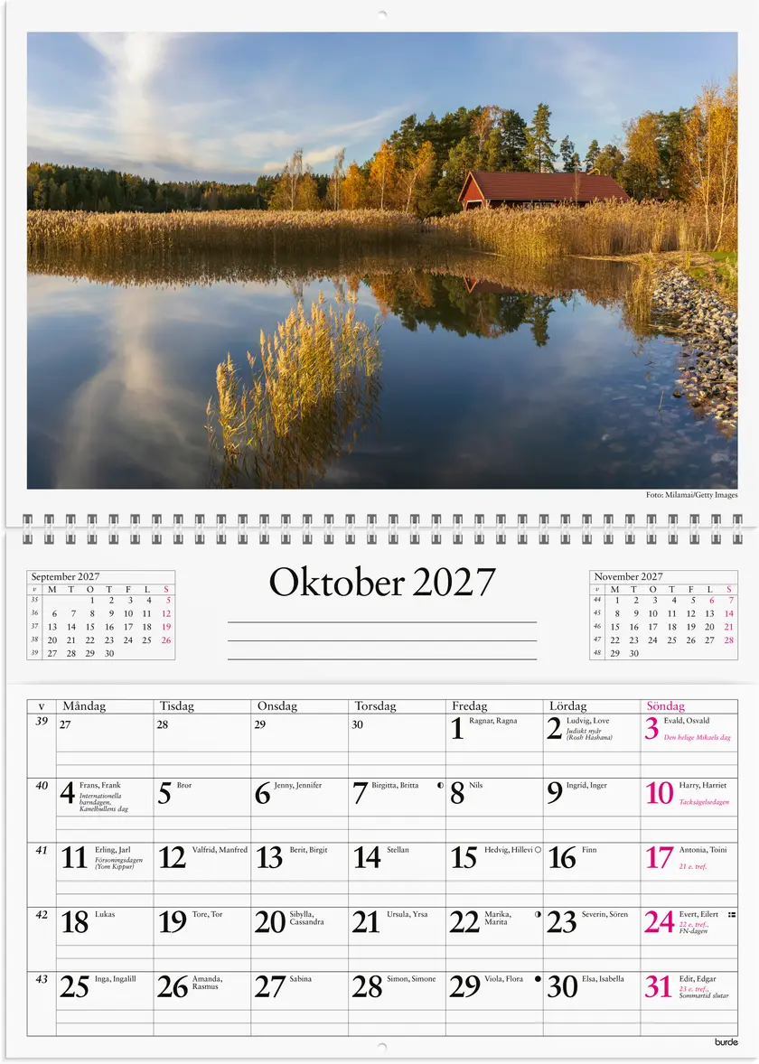 Väggkalender 2027 Väggficka - 2