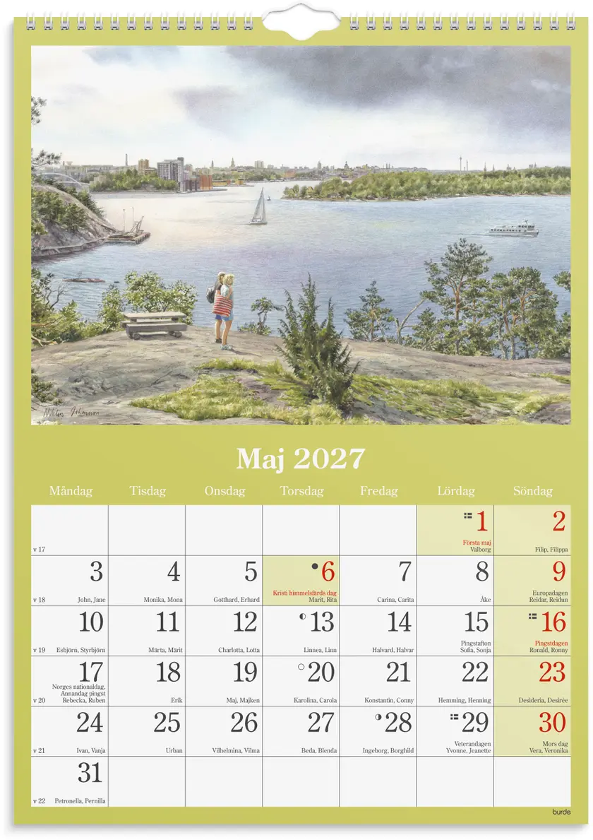 Väggkalender 2027 Sverige - 2