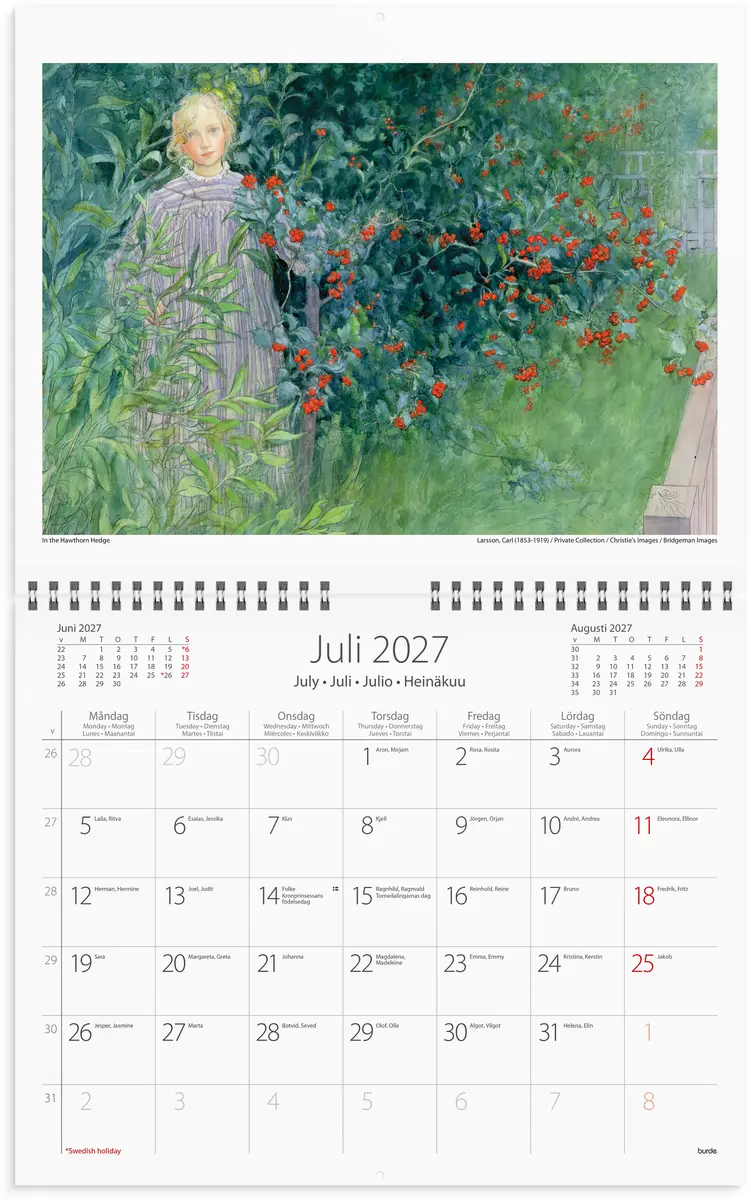 Väggkalender Carl Larsson 2027 - 2