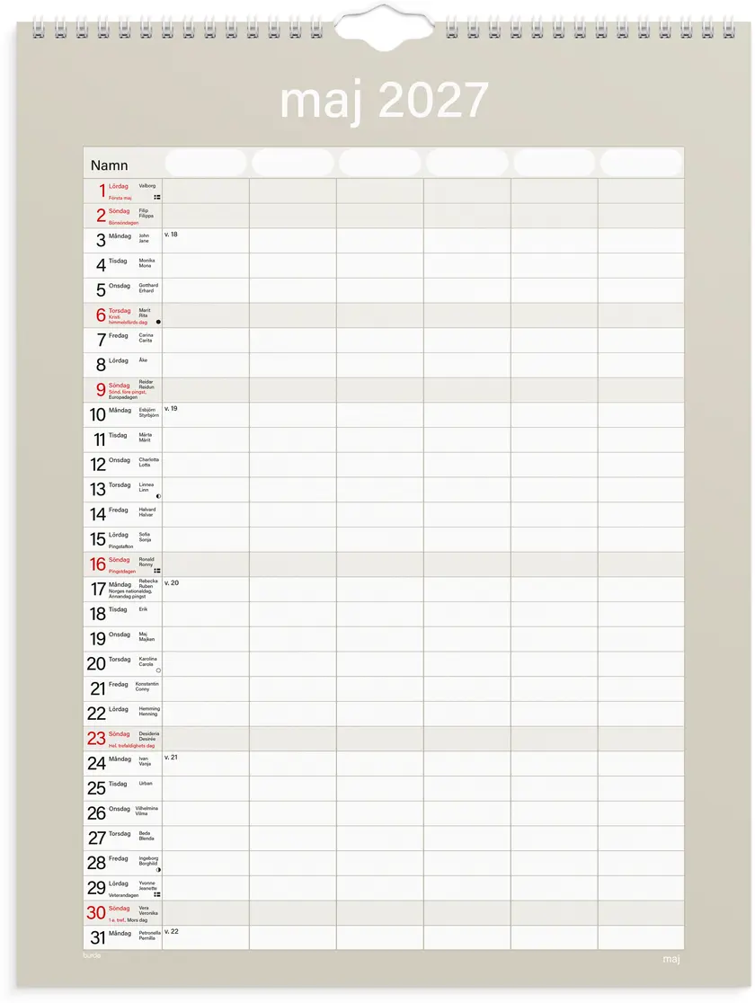 Familjekalender 2027 Praktisk - 2