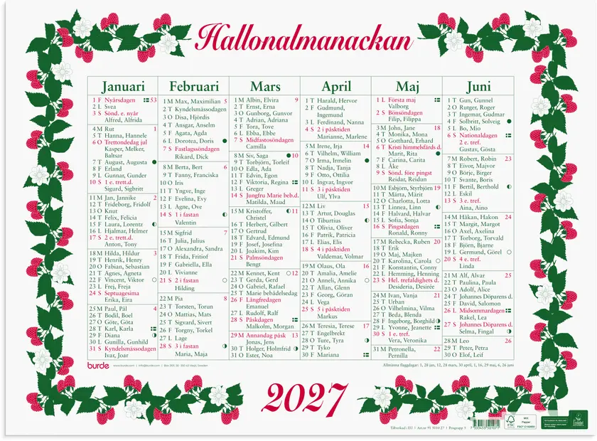 Stora Hallonalmanackan 2027
