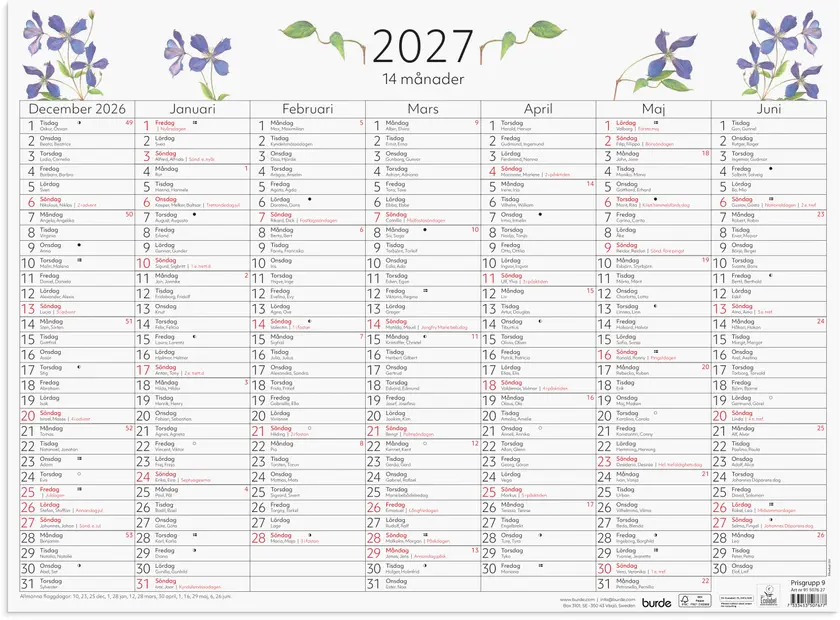Väggblad 2027 14-månader