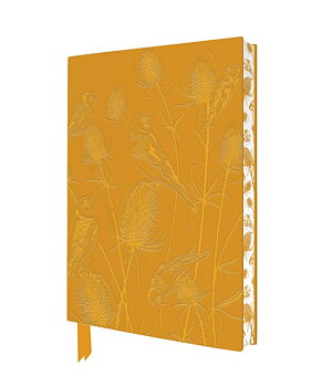 Artisan Art Notebook : Polly Rose Morris Gathering of Goldfinches - Skrivbok med skinnkänsla, strukturmönster och läsband linjerad A5