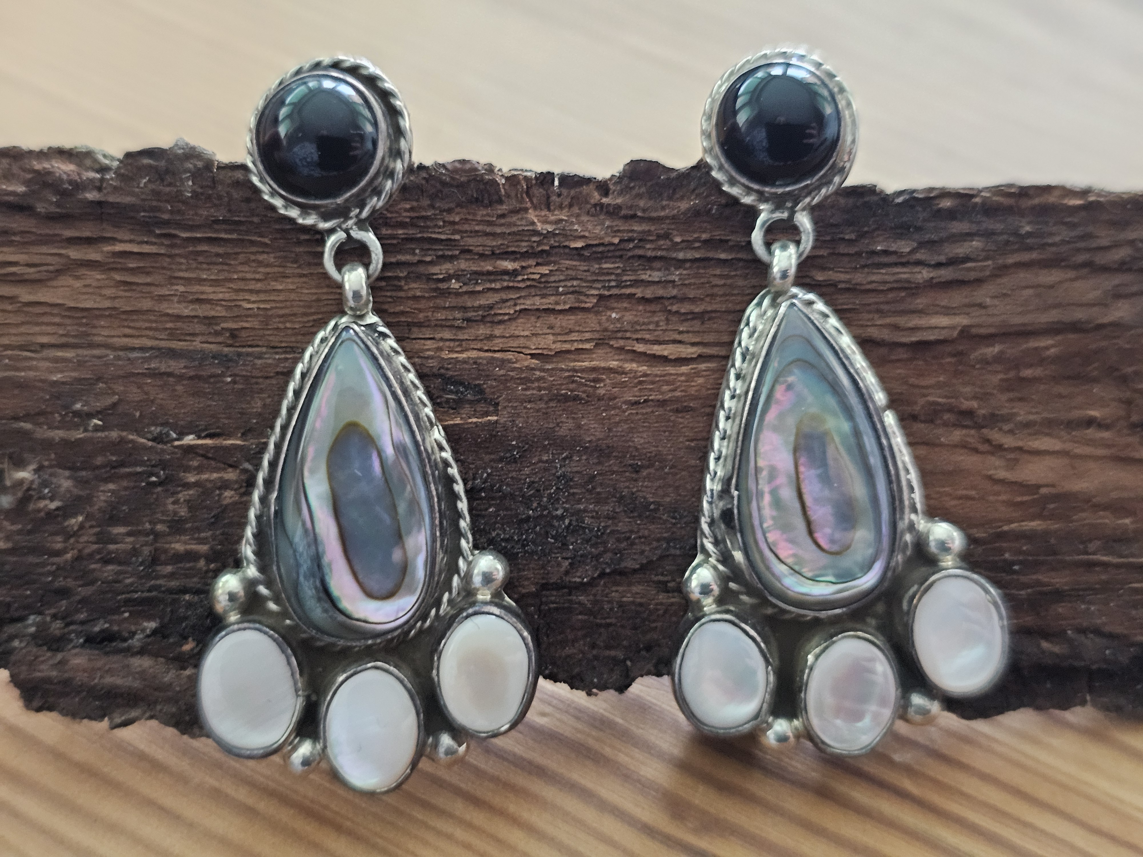 Örhängen abalone m.m., 925-silver ( Navajo ) - 2