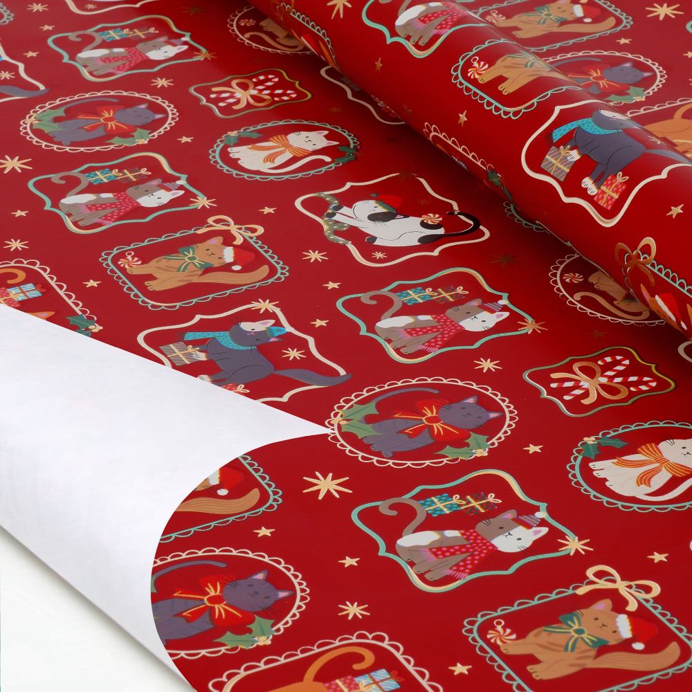 Gavepapir - Kitty, Frames (Xmas), DETTE PRODUKT HAR PLANLAGT LEVERING I NOVEMBER 2026 - 2