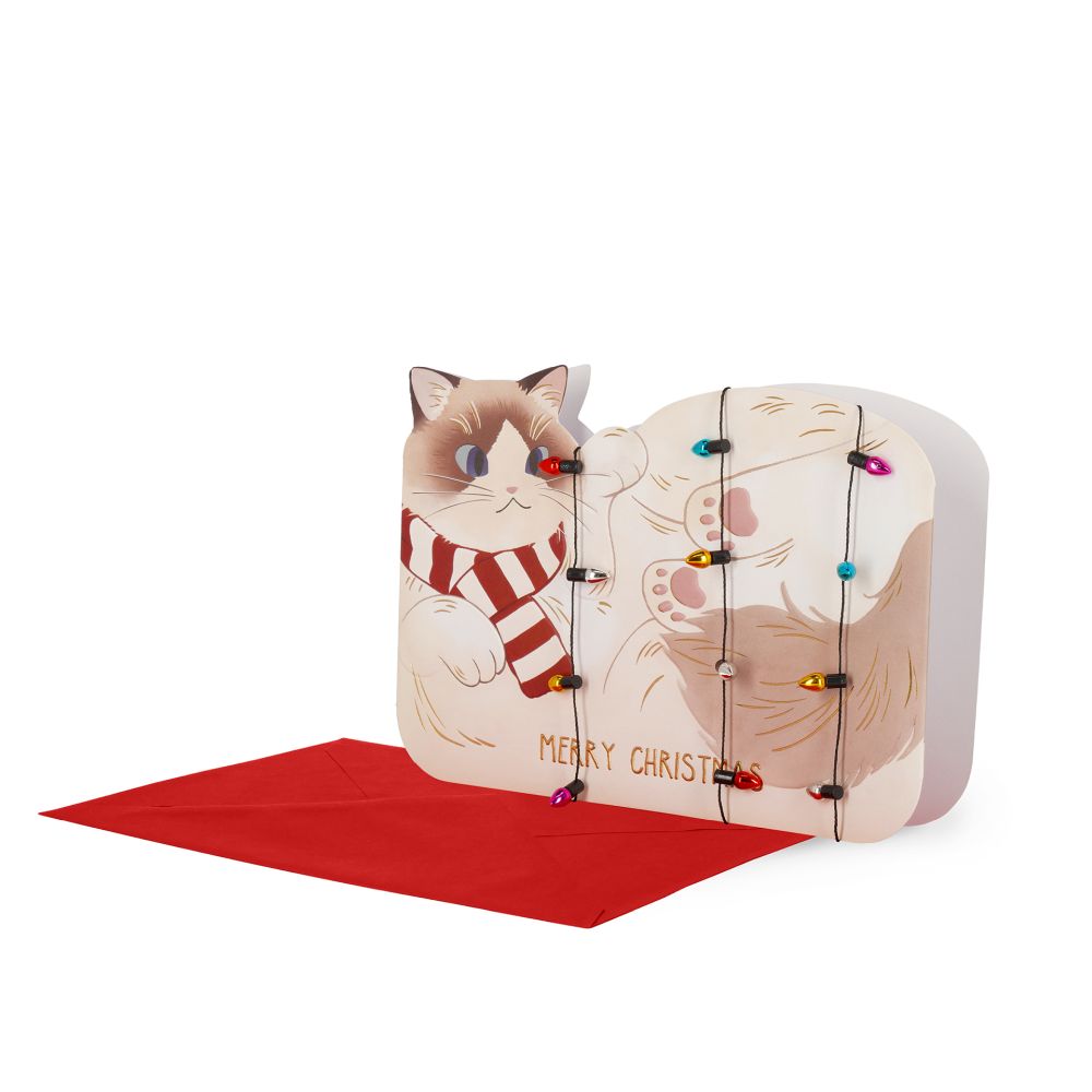 Large Greeting card, Kitty Merry Christmas (BGNHJ0018), DETTE PRODUKT HAR PLANLAGT LEVERING I NOVEMBER 2026