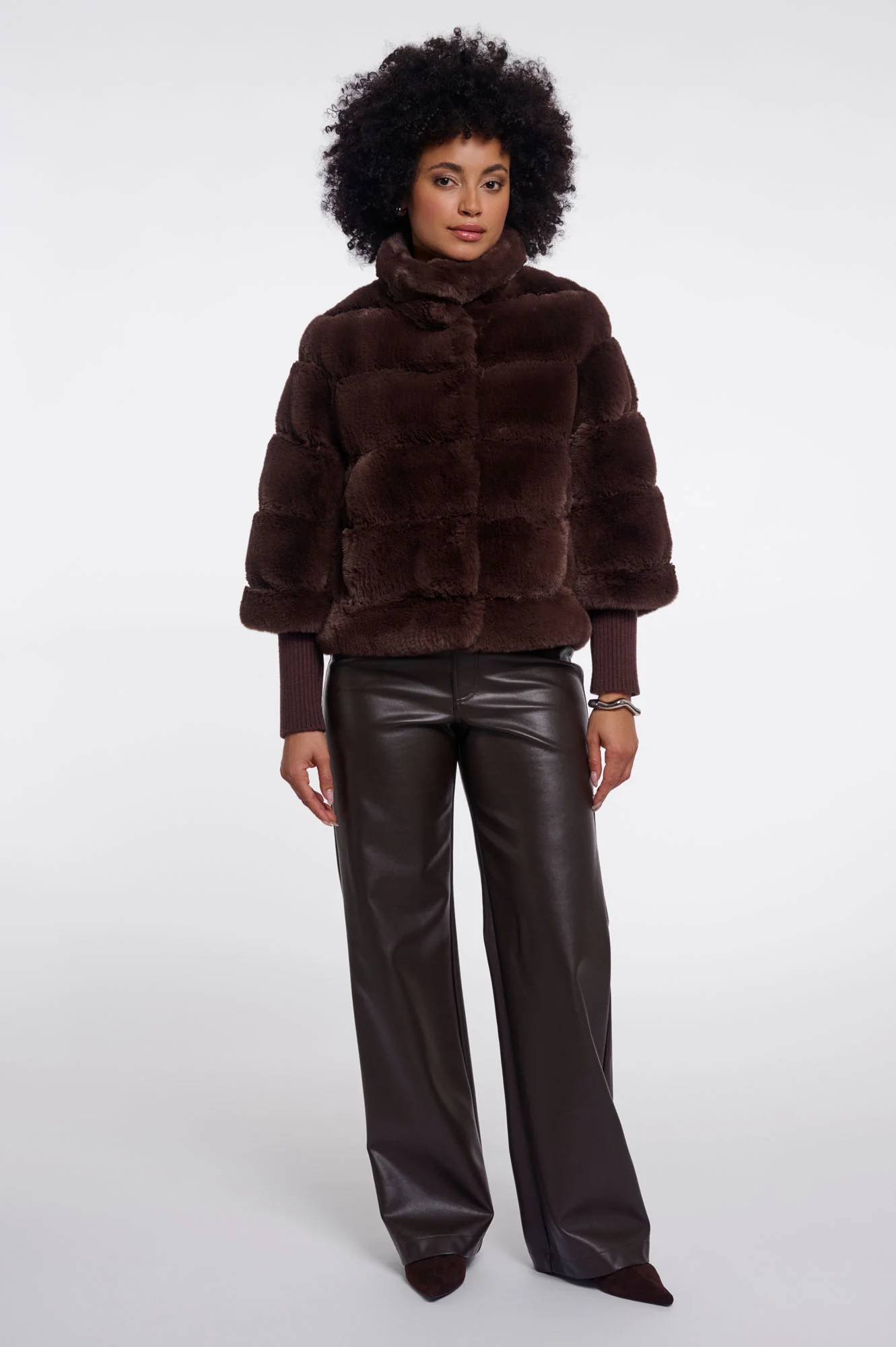 Feline jacket faux fur coffee rost - 3