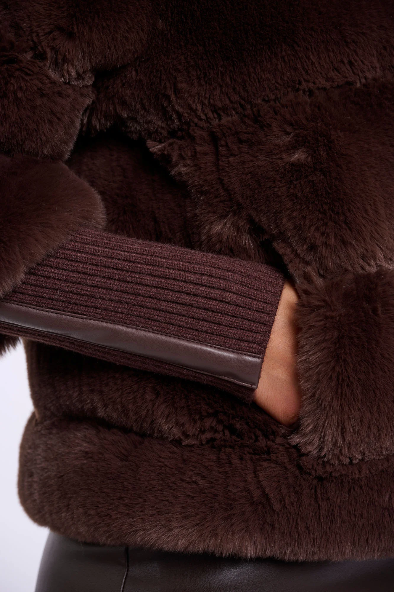 Feline jacket faux fur coffee rost - 5