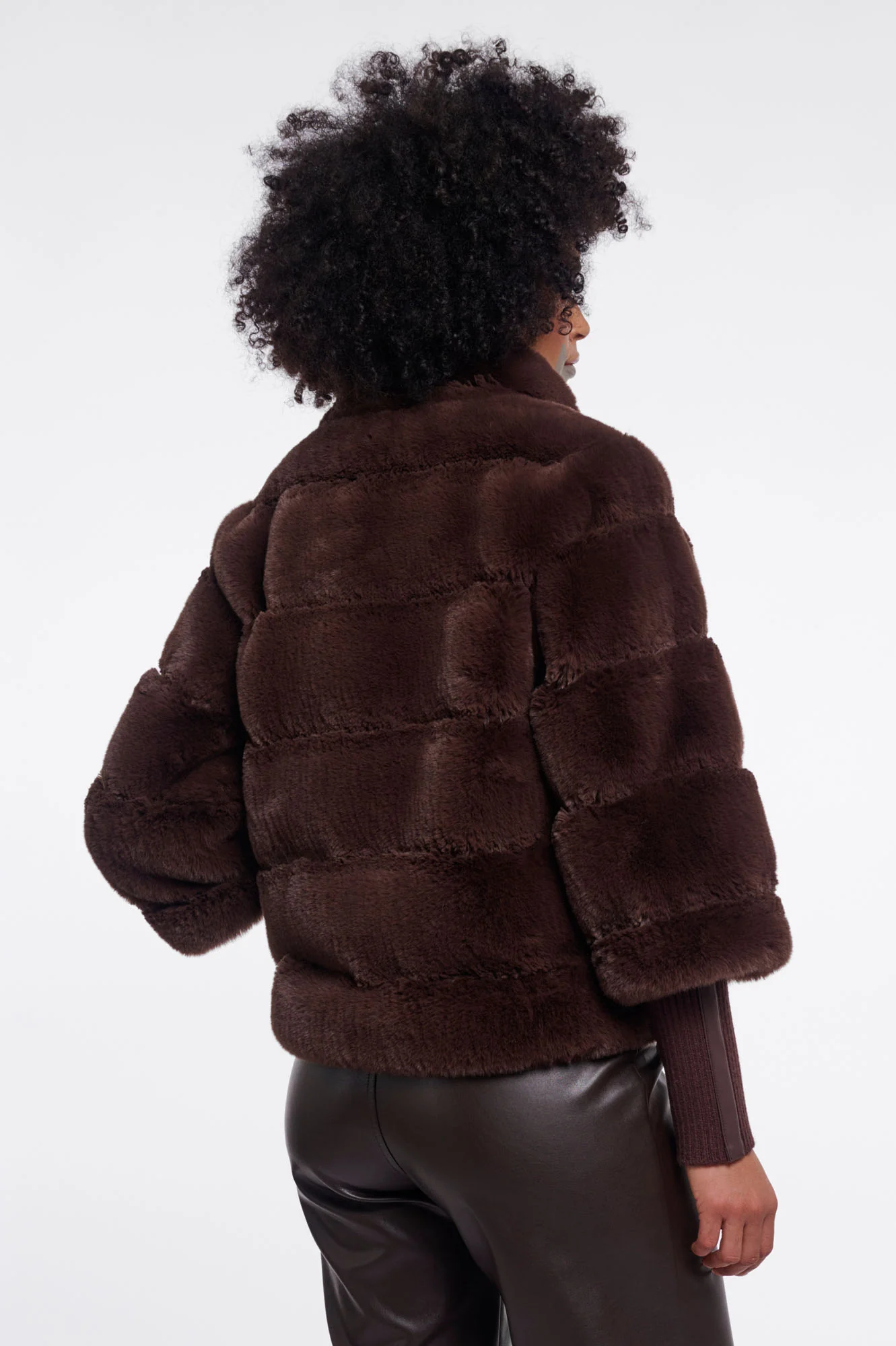 Feline jacket faux fur coffee rost - 4
