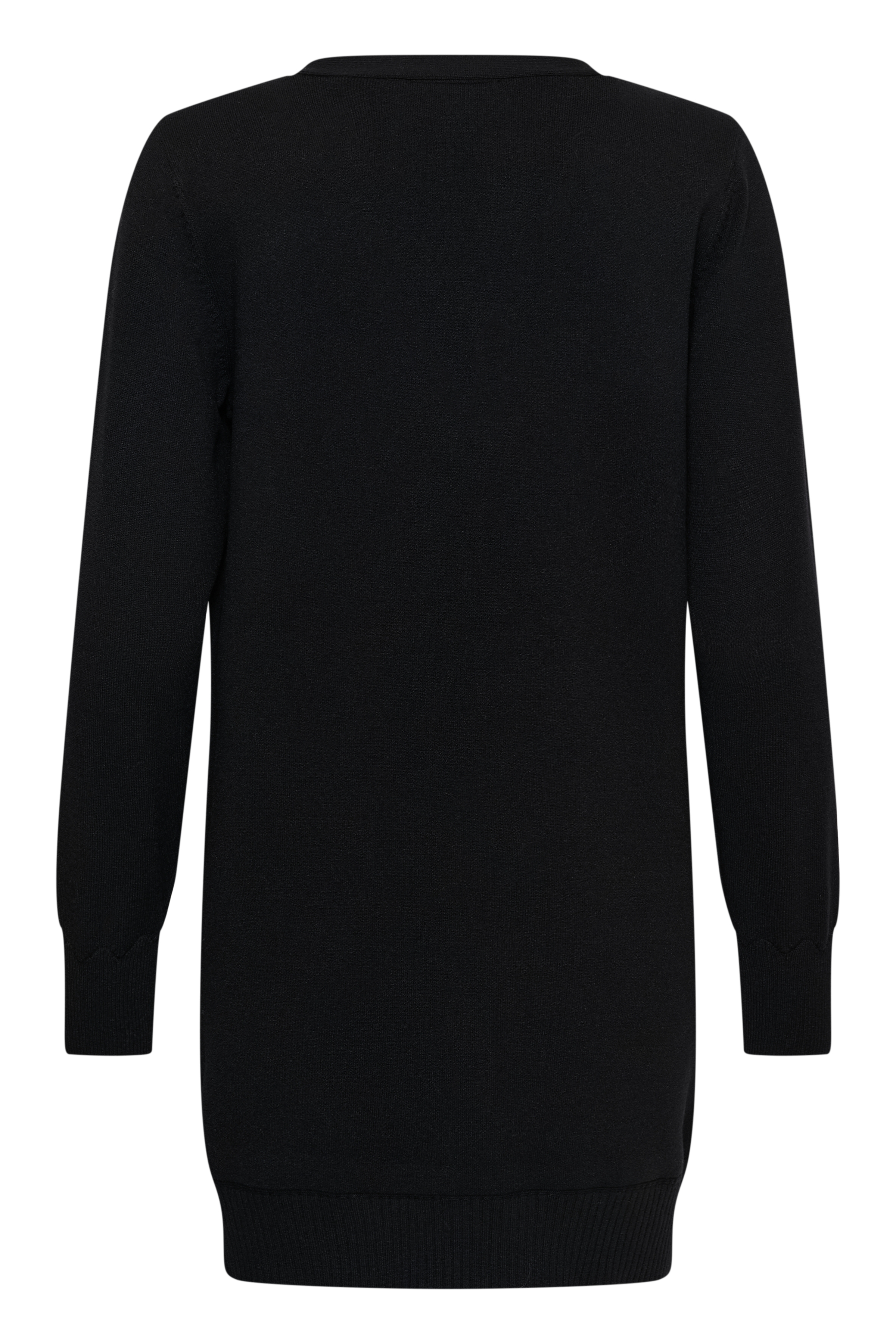 CRDela Long Cardigan Pitch Black Tunnstickad Långkofta - 6