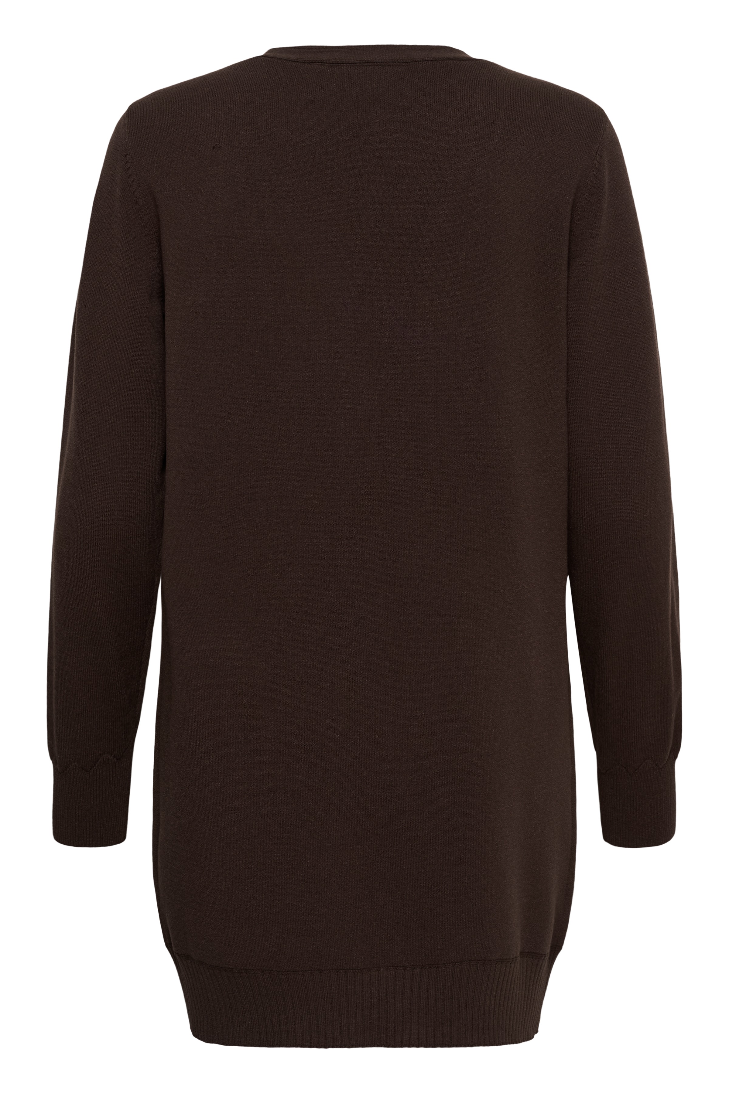 CRDela Long Cardigan Java Brun Tunnstickad Långkofta - 7