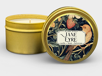 Fly Paper Products : Jane Eyre Candle - Doftljus i plåtburk 115 g vanilj, mysk och heliotrop