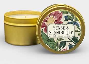 Fly Paper Products : Sense and Sensibility Candle - Doftljus i plåtburk 115 g basilika, mango och persika