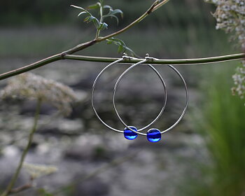 ELVES MIDNIGHT - blue earrings 40 mm