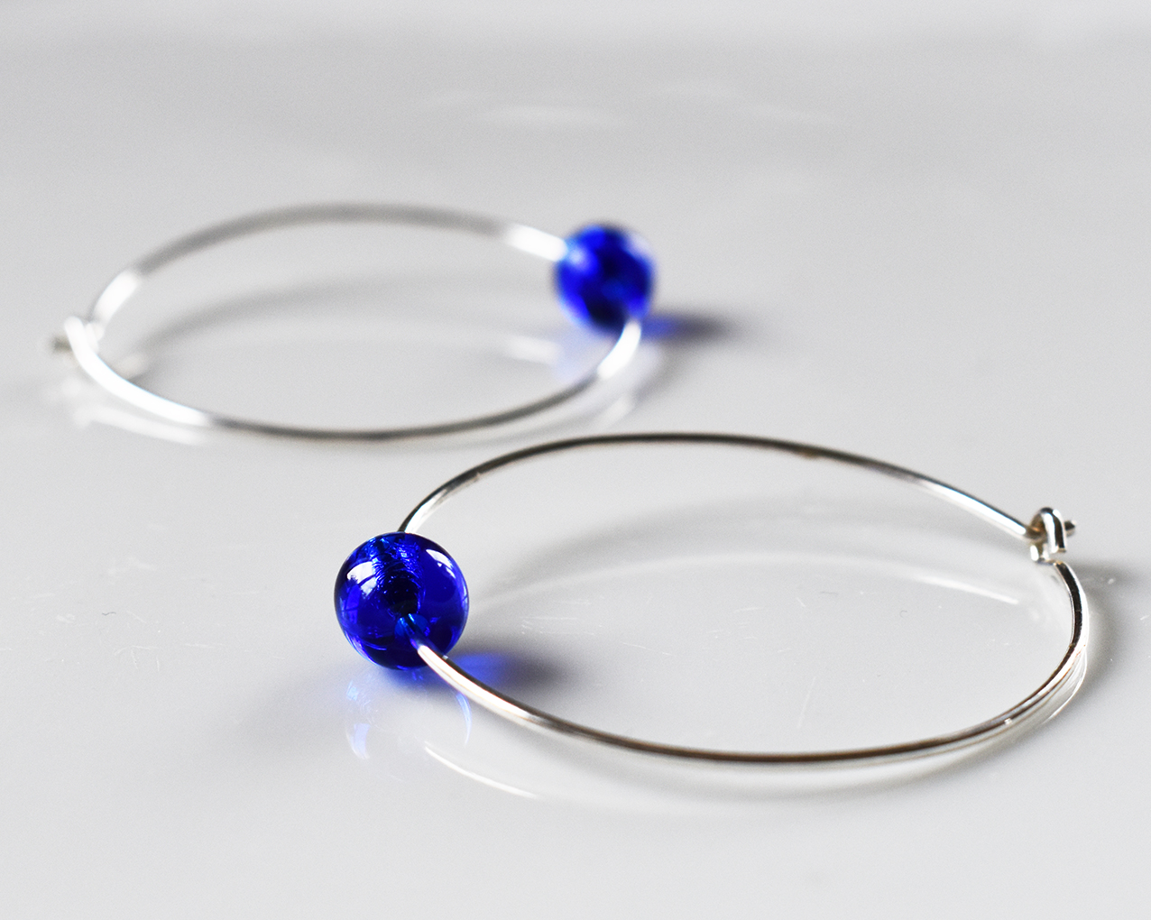 ELVES MIDNIGHT - blue earrings 40 mm - 2