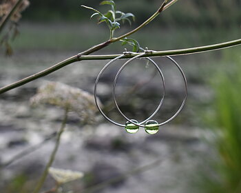 ELVES MOSS - green earrings 40 mm