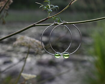 ELVES MOSS - green earrings 40 mm