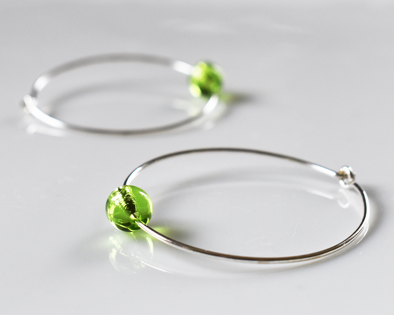 ELVES MOSS - green earrings 40 mm - 2