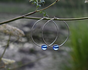 ELVES MIDNIGHT - light blue earrings  40 mm