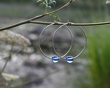 ELVES MIDNIGHT - light blue earrings  40 mm