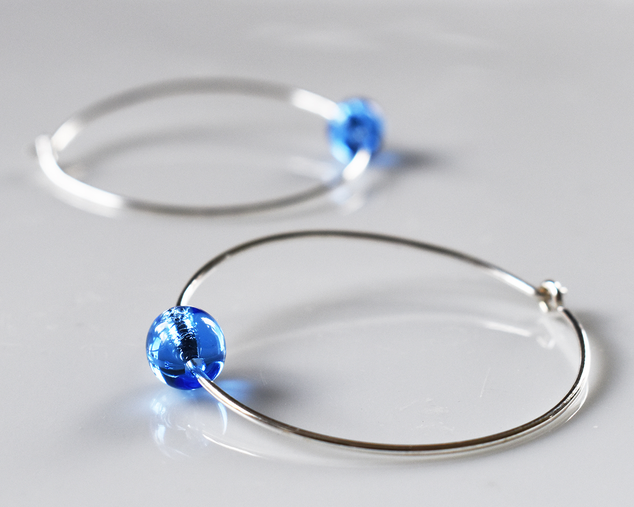 ELVES MIDNIGHT - light blue earrings  40 mm - 2