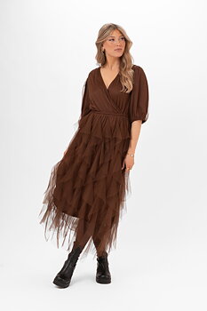 Clara tulle dress brown