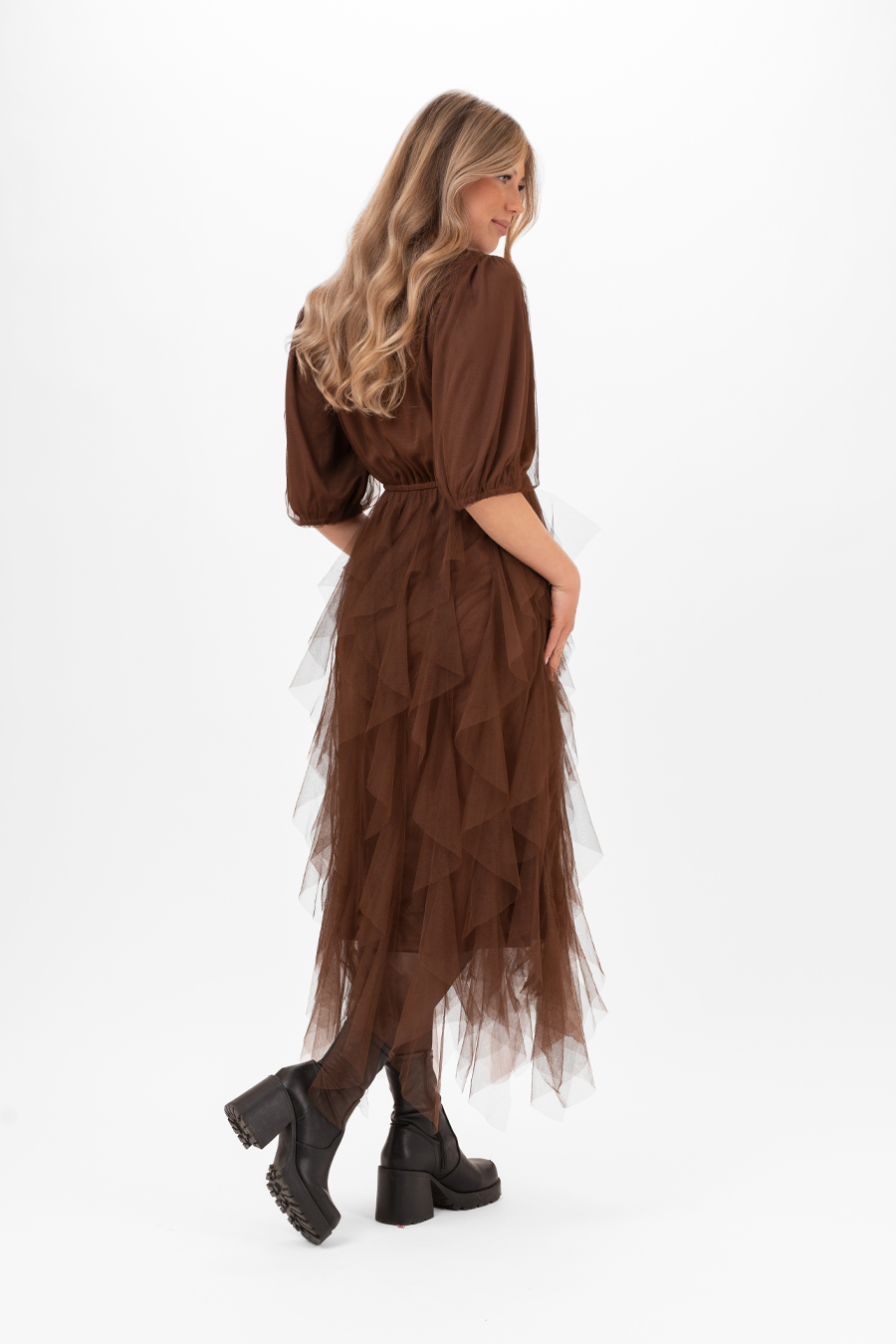 Clara tulle dress brown - 3