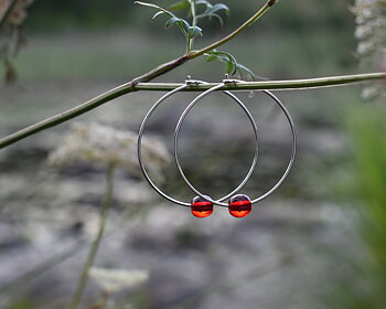 ELVES LINGON BERRY - red earrings 40 mm