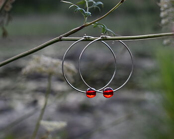 ELVES LINGON BERRY - red earrings 40 mm