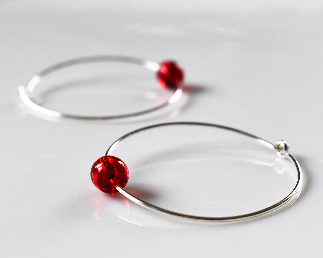 ELVES LINGON BERRY - red earrings 40 mm - 2