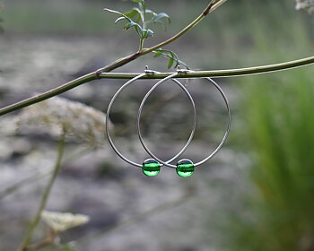 ELVES FIR TREE - green earrings  40 mm