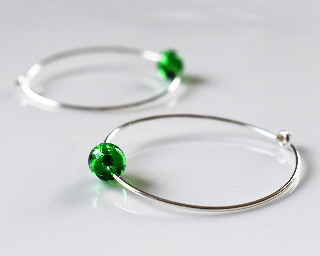 ELVES FIR TREE - green earrings  40 mm - 2