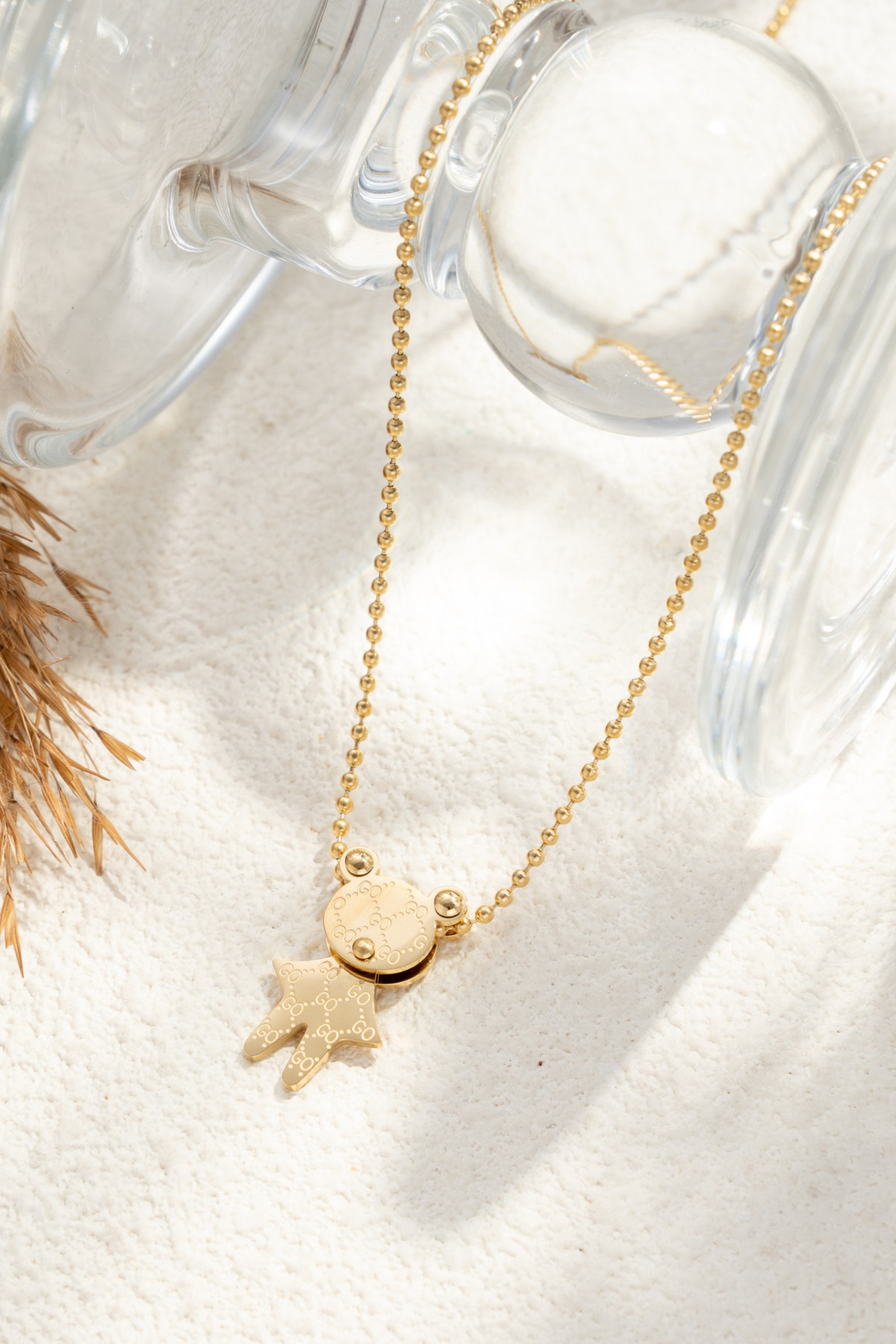 Gold bear necklace - 2
