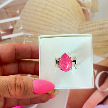 Ring Khloe Double Band Drop Dahlia Silver