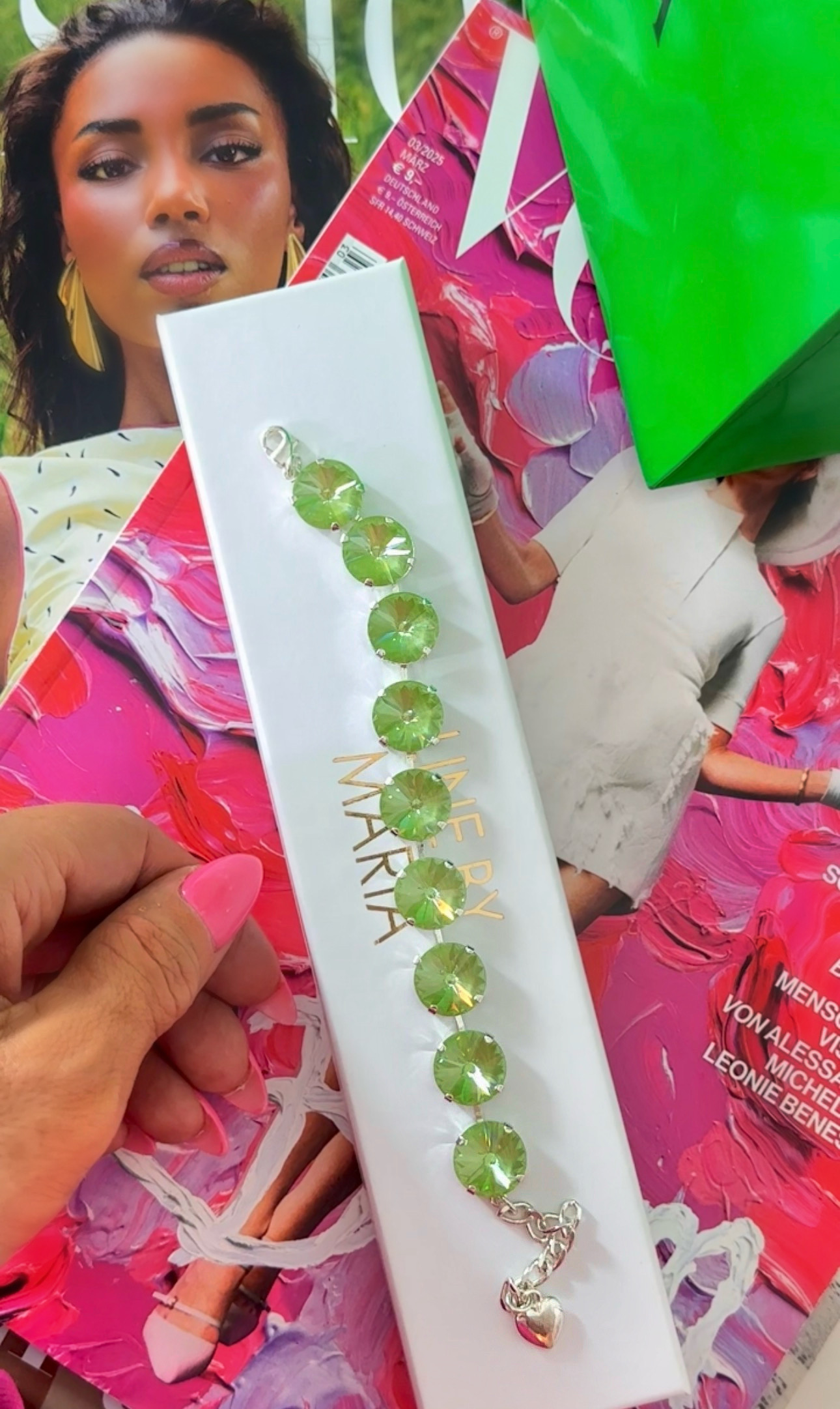 Armband Angelina Paradise Green Lux Silver