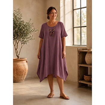 Klänning med tillhörande halsband, mauve 