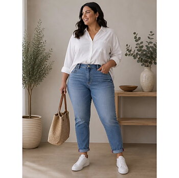 Jeans med fickor, blå 